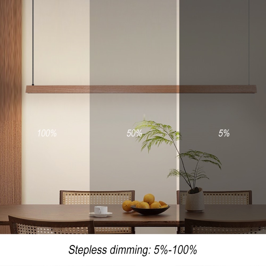 Immax NEO 07304L - Димируем LED полилей на кабел MADEIRA LED/33W/230V Wi-Fi Tuya, 152 cm, дъб + дистанционно управление