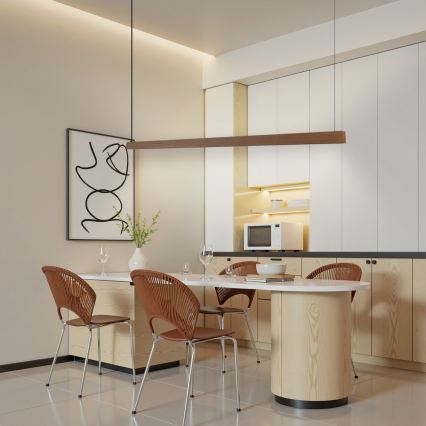 Immax NEO 07304L - Димируем LED полилей на кабел MADEIRA LED/33W/230V Wi-Fi Tuya, 152 cm, дъб + дистанционно управление