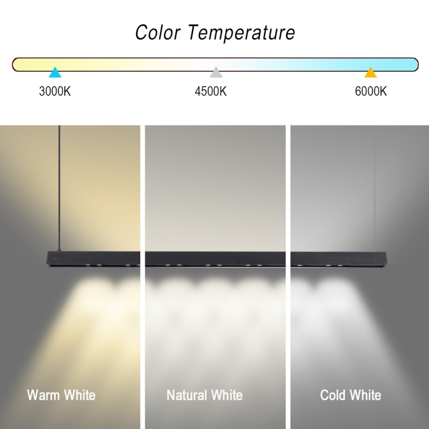 Immax NEO 07306L - LED димируем полилей на кабел MADEIRA LED/26W/230V Wi-Fi Tuya 122 cm черен + дистанционно управление