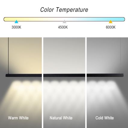 Immax NEO 07308L - LED димируема люстра на шнур MADEIRA LED/44W/230V Wi-Fi Tuya 202 cm черна + дистанционно управление