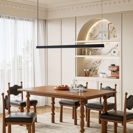 Immax NEO 07308L - LED димируема люстра на шнур MADEIRA LED/44W/230V Wi-Fi Tuya 202 cm черна + дистанционно управление