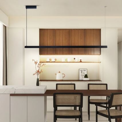 Immax NEO 07308L - LED димируема люстра на шнур MADEIRA LED/44W/230V Wi-Fi Tuya 202 cm черна + дистанционно управление