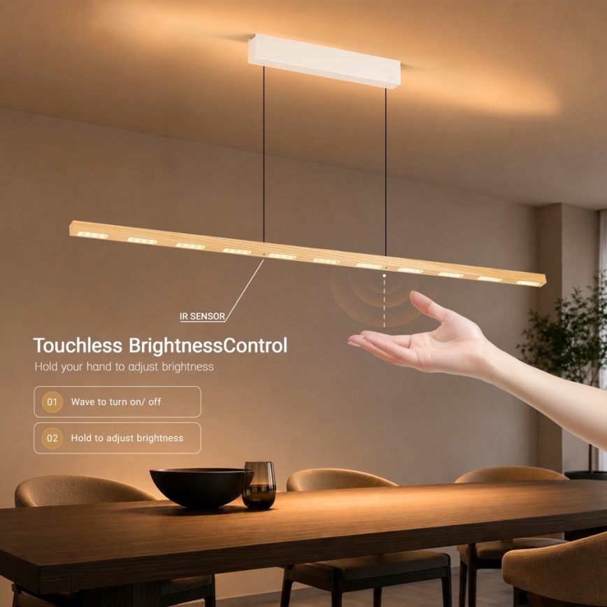 Immax NEO 07310L - димируем LED полилей на кабел с вграден сензор MADEIRA LED/37W/230V 157 cm ясен
