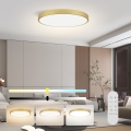 Immax NEO 07312L - LED димируемо таванно осветително тяло SEMPLICI LED/128W/230V диаметър 100 cm Wi-Fi Tuya златно + дистанционно управление