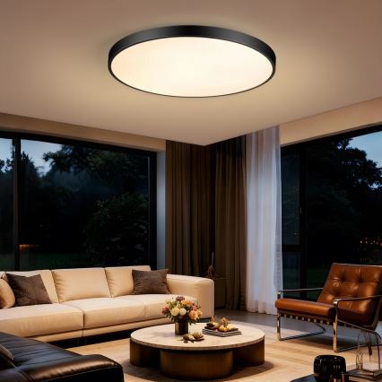 Immax NEO 07313L - димируемо LED таванно осветително тяло SEMPLICI LED/96W/230V Ø 80 см Wi-Fi Tuya черно + дистанционно управление