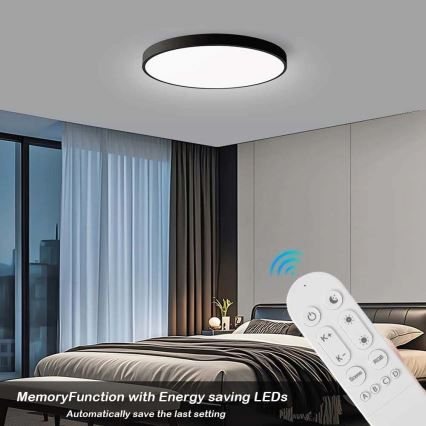 Immax NEO 07314L - Димируемо таванно LED осветително тяло SEMPLICI LED/128W/230V pr. 100 cm Wi-Fi Tuya черно + дистанционно управление