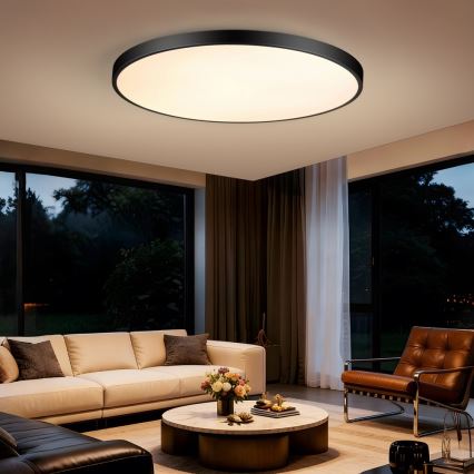 Immax NEO 07314L - Димируемо таванно LED осветително тяло SEMPLICI LED/128W/230V pr. 100 cm Wi-Fi Tuya черно + дистанционно управление