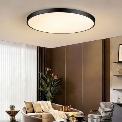 Immax NEO 07314L - Димируемо таванно LED осветително тяло SEMPLICI LED/128W/230V pr. 100 cm Wi-Fi Tuya черно + дистанционно управление