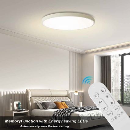 Immax NEO 07315L - димируемо LED таванно осветително тяло SEMPLICI LED/96W/230V, диаметър 80 см, Wi-Fi Tuya, бяло + дистанционно управление