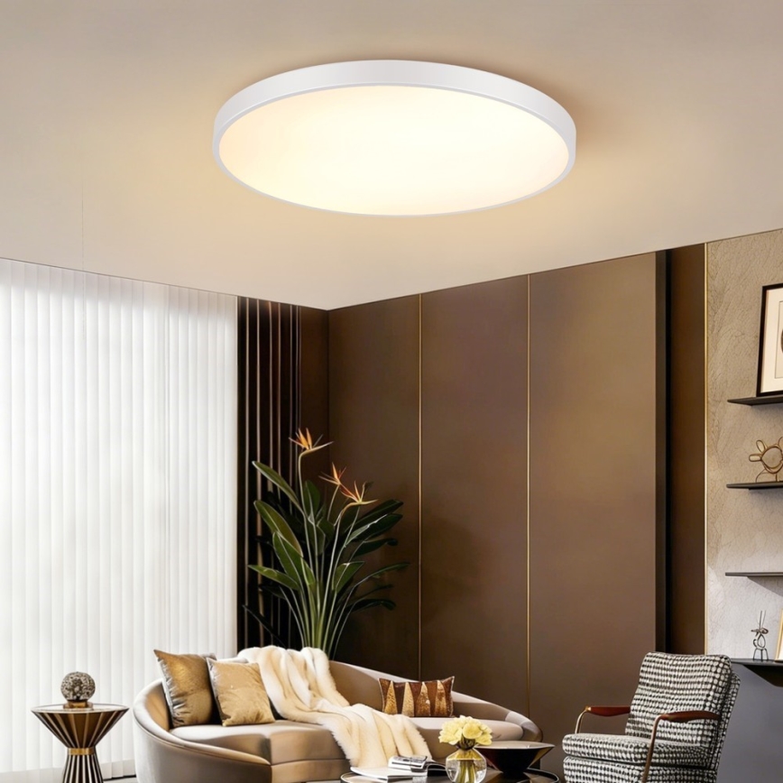 Immax NEO 07315L - димируемо LED таванно осветително тяло SEMPLICI LED/96W/230V, диаметър 80 см, Wi-Fi Tuya, бяло + дистанционно управление