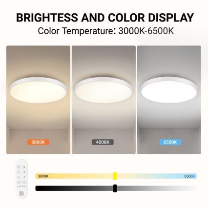 Immax NEO 07315L - димируемо LED таванно осветително тяло SEMPLICI LED/96W/230V, диаметър 80 см, Wi-Fi Tuya, бяло + дистанционно управление