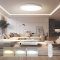 Immax NEO 07316L - Димируемо LED таванно осветително тяло SEMPLICI LED/128W/230V Ø 100 см Wi-Fi Tuya бяло + дистанционно управление