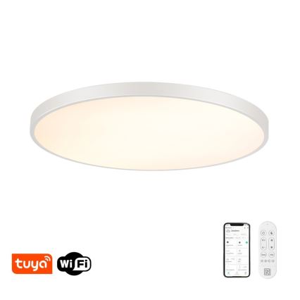 Immax NEO 07316L - Димируемо LED таванно осветително тяло SEMPLICI LED/128W/230V Ø 100 см Wi-Fi Tuya бяло + дистанционно управление