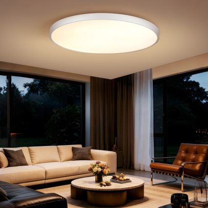 Immax NEO 07316L - Димируемо LED таванно осветително тяло SEMPLICI LED/128W/230V Ø 100 см Wi-Fi Tuya бяло + дистанционно управление