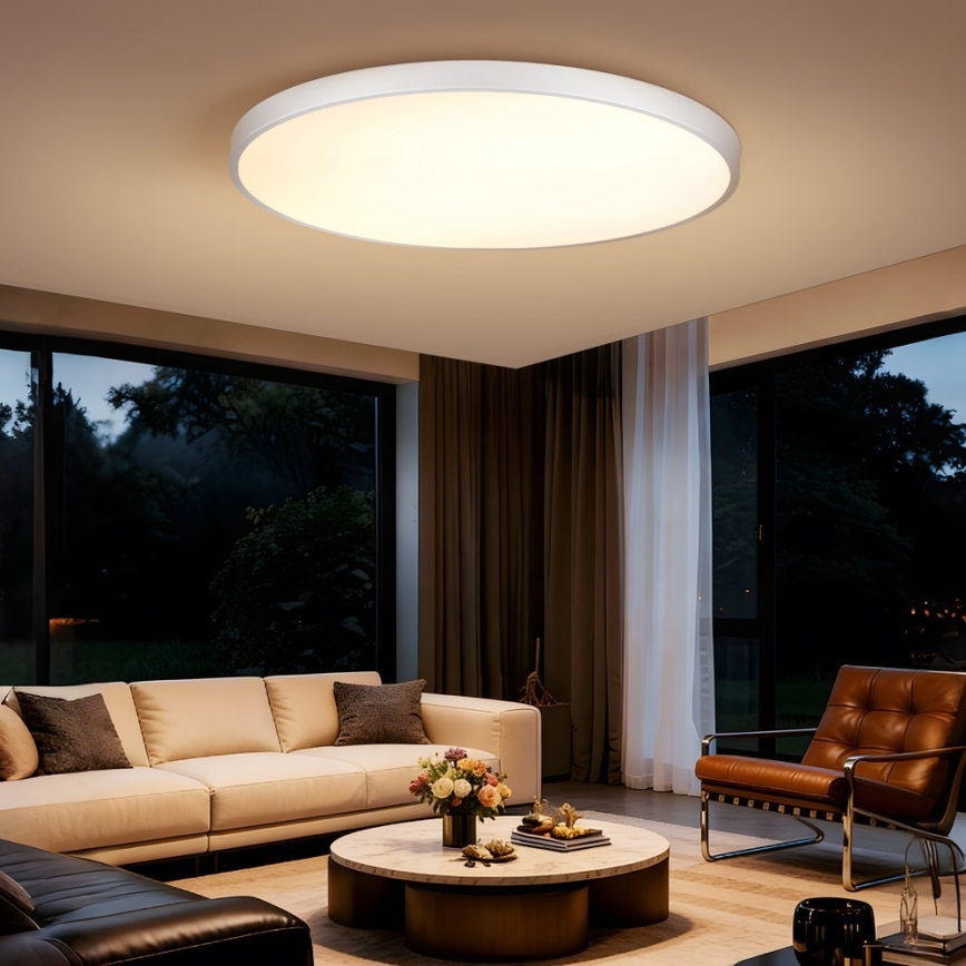 Immax NEO 07316L - Димируемо LED таванно осветително тяло SEMPLICI LED/128W/230V Ø 100 см Wi-Fi Tuya бяло + дистанционно управление