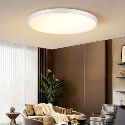 Immax NEO 07316L - Димируемо LED таванно осветително тяло SEMPLICI LED/128W/230V Ø 100 см Wi-Fi Tuya бяло + дистанционно управление
