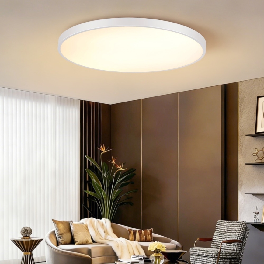 Immax NEO 07316L - Димируемо LED таванно осветително тяло SEMPLICI LED/128W/230V Ø 100 см Wi-Fi Tuya бяло + дистанционно управление