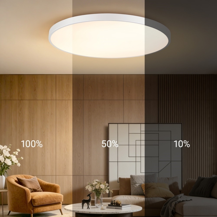 Immax NEO 07316L - Димируемо LED таванно осветително тяло SEMPLICI LED/128W/230V Ø 100 см Wi-Fi Tuya бяло + дистанционно управление