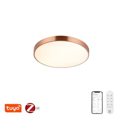 Immax NEO 07321L - LED димируемо таванно осветително тяло NEO LITE SEMPLICI LED/36W/230V диам. 40 см Tuya розово злато + дистанционно управление