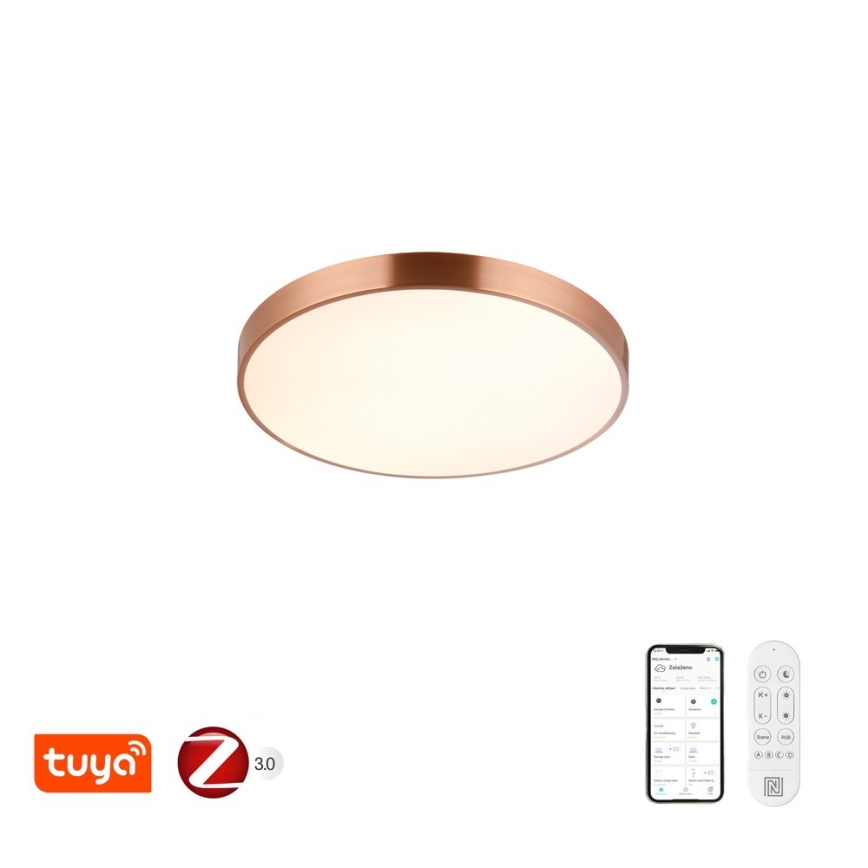 Immax NEO 07321L - LED димируемо таванно осветително тяло NEO LITE SEMPLICI LED/36W/230V диам. 40 см Tuya розово злато + дистанционно управление