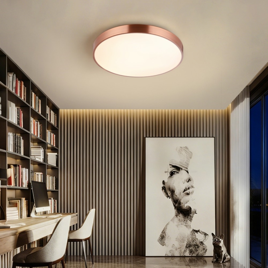 Immax NEO 07321L - LED димируемо таванно осветително тяло NEO LITE SEMPLICI LED/36W/230V диам. 40 см Tuya розово злато + дистанционно управление
