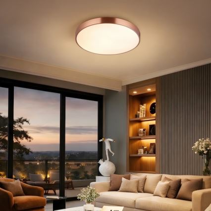 Immax NEO 07321L - LED димируемо таванно осветително тяло NEO LITE SEMPLICI LED/36W/230V диам. 40 см Tuya розово злато + дистанционно управление