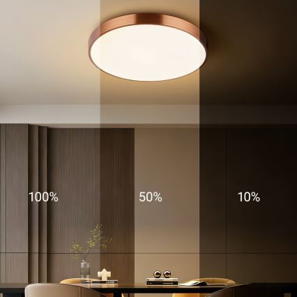 Immax NEO 07321L - LED димируемо таванно осветително тяло NEO LITE SEMPLICI LED/36W/230V диам. 40 см Tuya розово злато + дистанционно управление