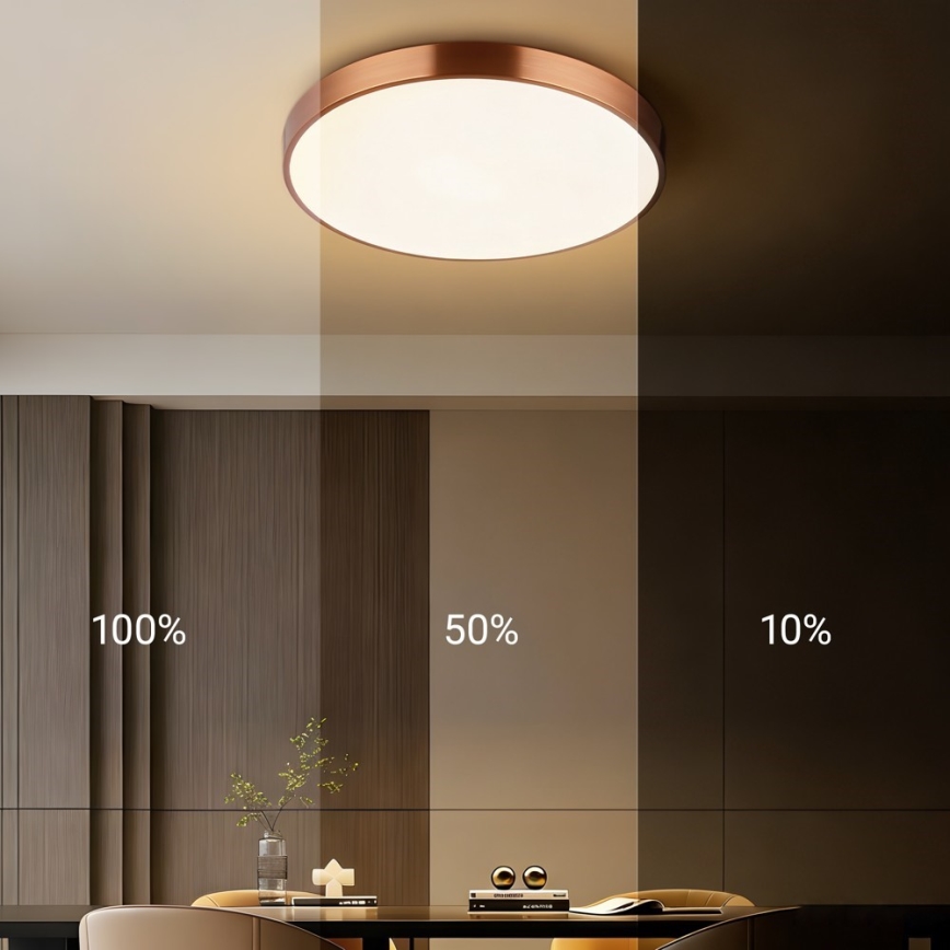 Immax NEO 07321L - LED димируемо таванно осветително тяло NEO LITE SEMPLICI LED/36W/230V диам. 40 см Tuya розово злато + дистанционно управление