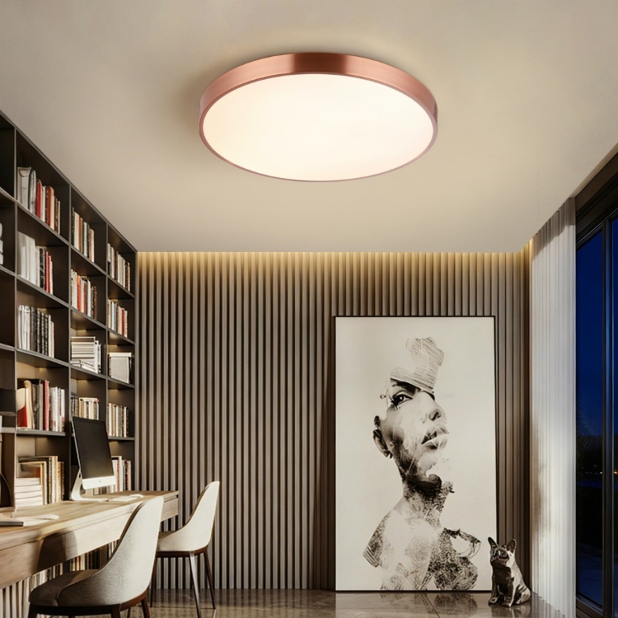 Immax NEO 07322L - LED плафон с възможност за димиране NEO LITE SEMPLICI LED/60W/230V Ø 60 см Tuya розово злато + дистанционно управление