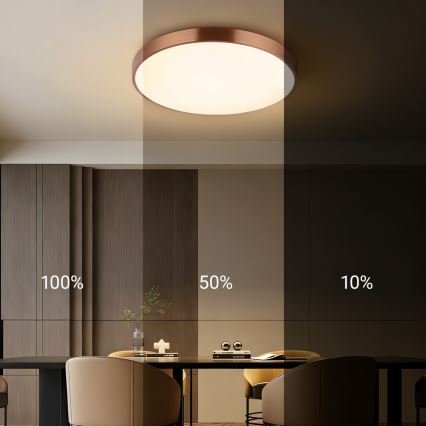 Immax NEO 07322L - LED плафон с възможност за димиране NEO LITE SEMPLICI LED/60W/230V Ø 60 см Tuya розово злато + дистанционно управление