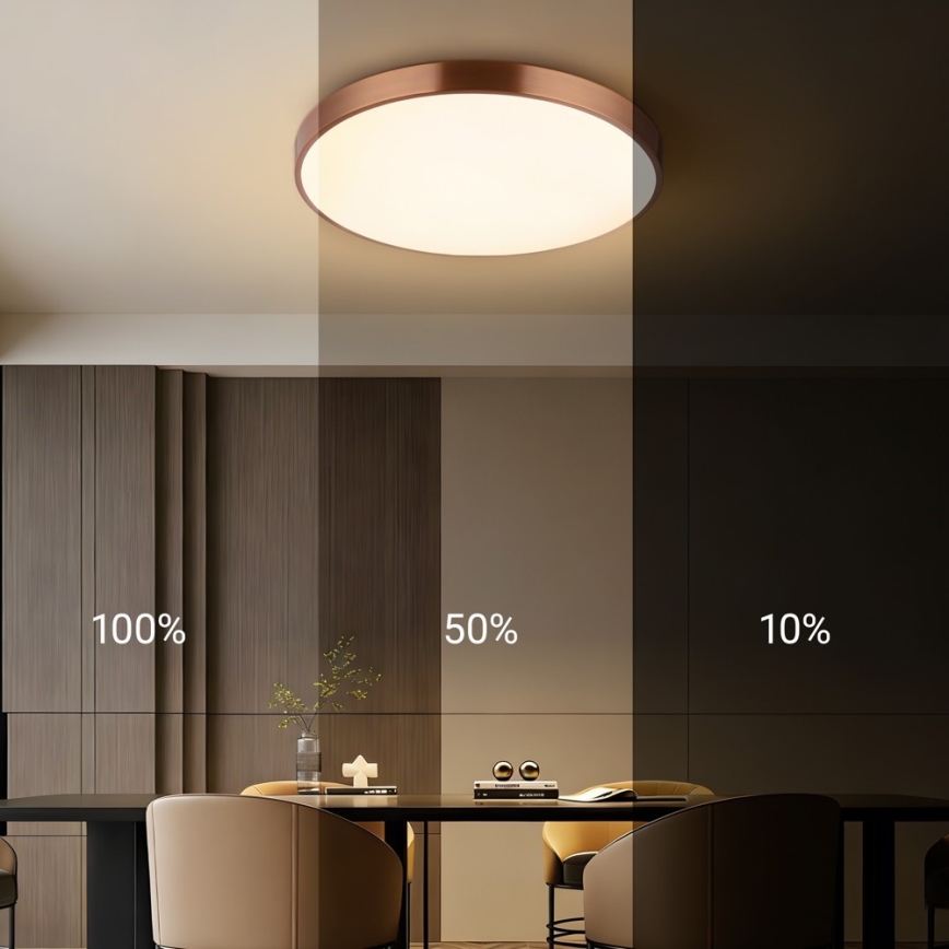 Immax NEO 07322L - LED плафон с възможност за димиране NEO LITE SEMPLICI LED/60W/230V Ø 60 см Tuya розово злато + дистанционно управление