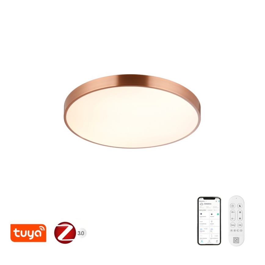 Immax NEO 07322L - Димируемо таванно LED осветително тяло NEO LITE SEMPLICI LED/60W/230V Ø 60 см, медно покритие + дистанционно управление