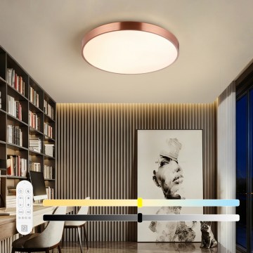 Immax NEO 07322L - LED плафон с възможност за димиране NEO LITE SEMPLICI LED/60W/230V Ø 60 см Tuya розово злато + дистанционно управление