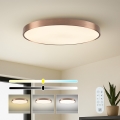 Immax NEO 07323L - Димируемо LED таванно осветително тяло SEMPLICI LED/96W/230V Ø 80 cm Wi-Fi Tuya, розово злато + дистанционно управление