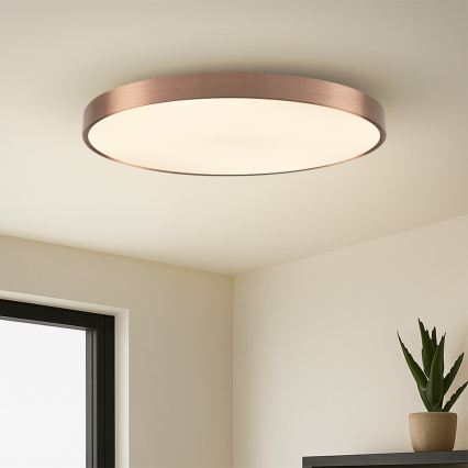 Immax NEO 07323L - Димируемо LED таванно осветително тяло SEMPLICI LED/96W/230V Ø 80 cm Wi-Fi Tuya, розово злато + дистанционно управление