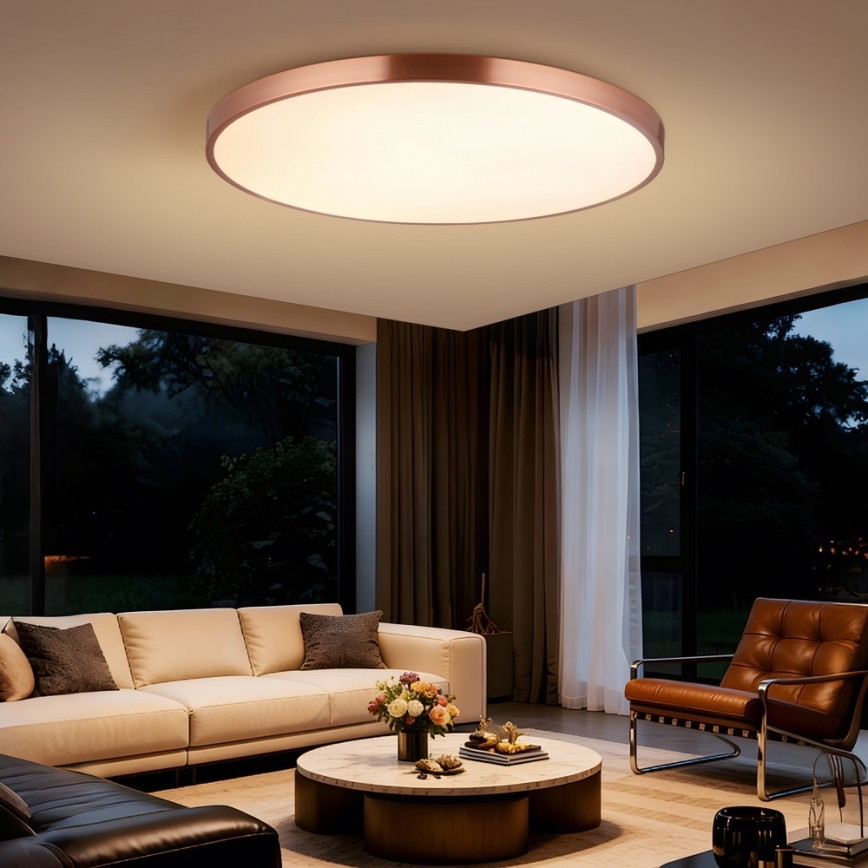Immax NEO 07324L - димируемо LED таванно осветително тяло SEMPLICI LED/128W/230V диаметър 100 см Wi-Fi Tuya златно + с дистанционно управление