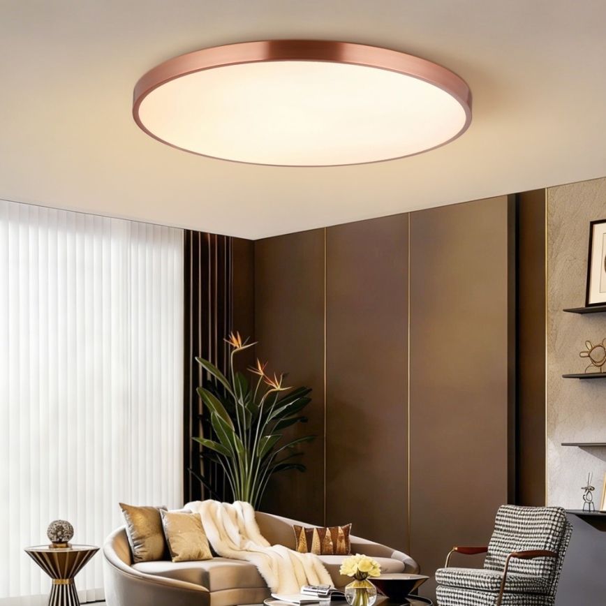 Immax NEO 07324L - димируемо LED таванно осветително тяло SEMPLICI LED/128W/230V диаметър 100 см Wi-Fi Tuya златно + с дистанционно управление