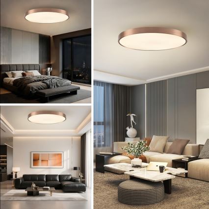 Immax NEO 07324L - димируемо LED таванно осветително тяло SEMPLICI LED/128W/230V диаметър 100 см Wi-Fi Tuya златно + с дистанционно управление