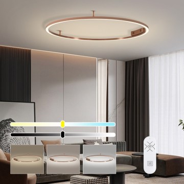 Immax NEO 07325-120C - Димируемо LED таванно осветително тяло FINO LED/72W/230V 120 cm Tuya розово злато + дистанционно управление