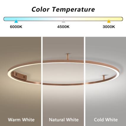 Immax NEO 07325-120C - Димируемо LED таванно осветително тяло FINO LED/72W/230V 120 cm Tuya розово злато + дистанционно управление