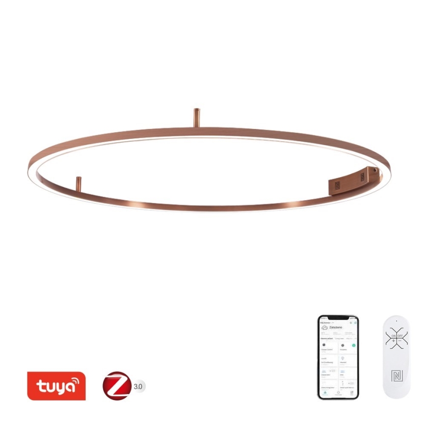 Immax NEO 07325-120C - Димируемо LED таванно осветително тяло FINO LED/72W/230V 120 cm Tuya розово злато + дистанционно управление
