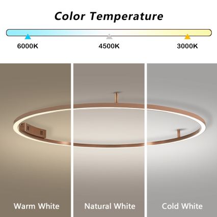 Immax NEO 07325-120C - Димируемо LED таванно осветително тяло FINO LED/72W/230V 120 cm Tuya розово злато + дистанционно управление