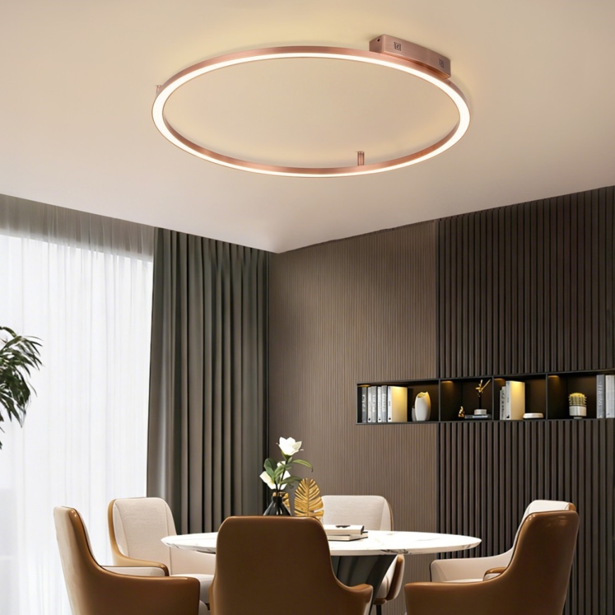 Immax NEO 07325-120C - Димируемо LED таванно осветително тяло FINO LED/72W/230V 120 cm Tuya розово злато + дистанционно управление