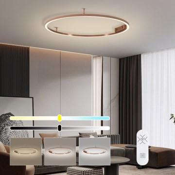 Immax NEO 07326-80C - Димируем LED плафон FINO, 55W/230V, 80 cm, Tuya, розово злато + дистанционно управление