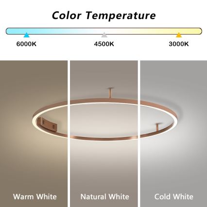 Immax NEO 07326-80C - LED димируемо таванно осветително тяло FINO LED/55W/230V 80 см Tuya розово злато + дистанционно управление