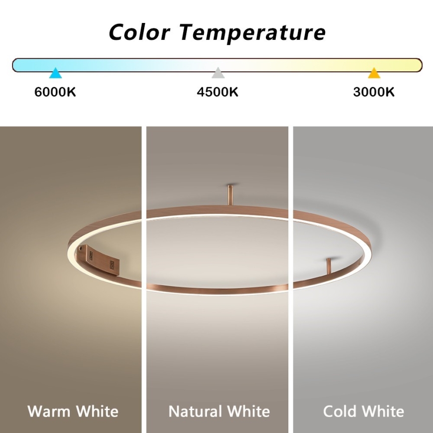 Immax NEO 07326-80C - LED димируемо таванно осветително тяло FINO LED/55W/230V 80 см Tuya розово злато + дистанционно управление