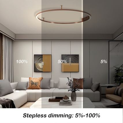 Immax NEO 07326-80C - LED димируемо таванно осветително тяло FINO LED/55W/230V 80 см Tuya розово злато + дистанционно управление