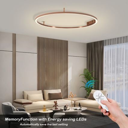 Immax NEO 07326-80C - LED димируемо таванно осветително тяло FINO LED/55W/230V 80 см Tuya розово злато + дистанционно управление