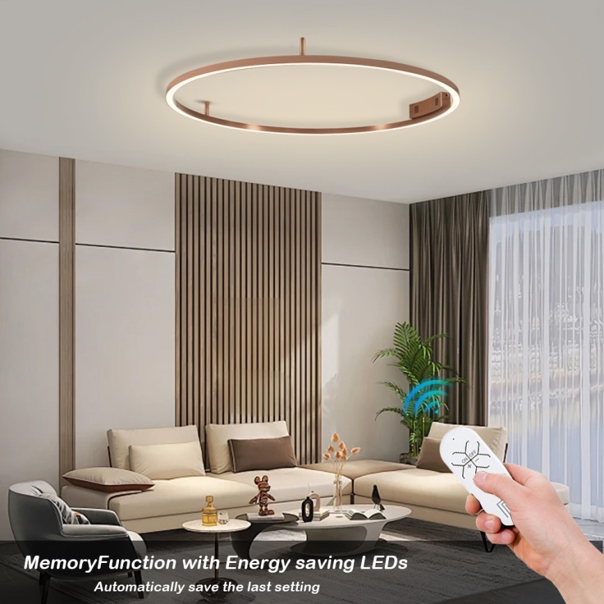 Immax NEO 07326-80C - LED димируемо таванно осветително тяло FINO LED/55W/230V 80 см Tuya розово злато + дистанционно управление