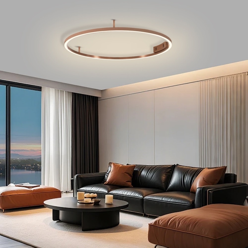 Immax NEO 07326-80C - Димируем LED плафон FINO, 55W/230V, 80 cm, Tuya, розово злато + дистанционно управление